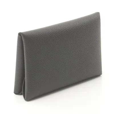 Pre-owned Hermes Black Epsom Leather Coin Purse/coin Case ()