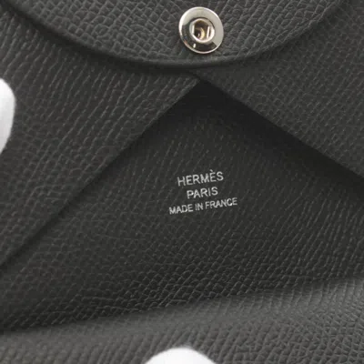 Pre-owned Hermes Black Epsom Leather Coin Purse/coin Case ()