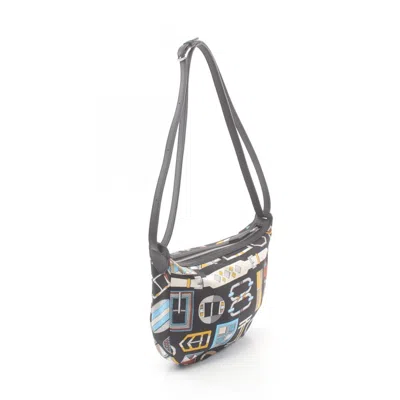 Pre-owned Hermes Black Multi-color Silk Swift Leather Shoulder Bag () In Black, Multi-color