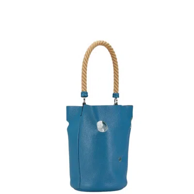 Pre-owned Hermes Blue Jean Light Blue Taurillon Clemence Leather Handbag () In Blue Jean, Light Blue