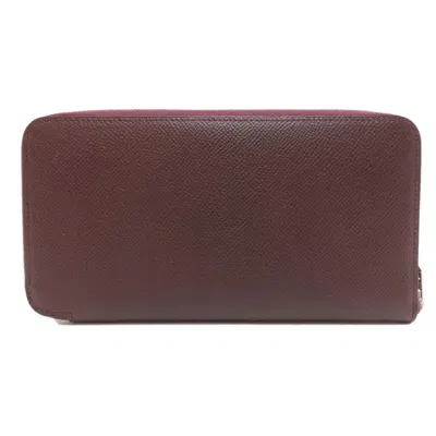 Pre-owned Hermes Bordeaux Epsom Leather Long Wallet (bi-fold) ()