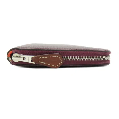 Pre-owned Hermes Bordeaux Epsom Leather Long Wallet (bi-fold) ()