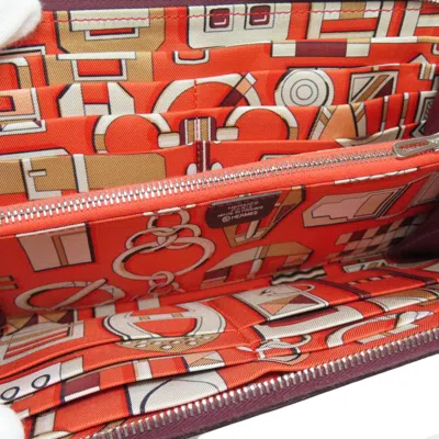 Pre-owned Hermes Bordeaux Epsom Leather Long Wallet (bi-fold) ()