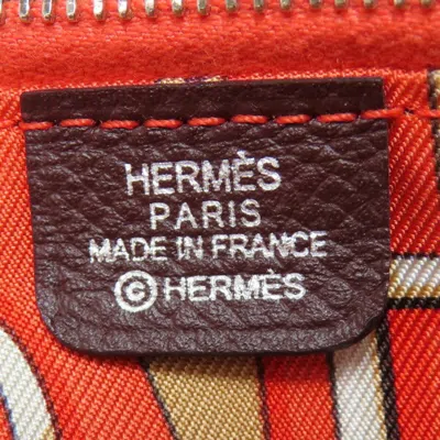 Pre-owned Hermes Bordeaux Epsom Leather Long Wallet (bi-fold) ()