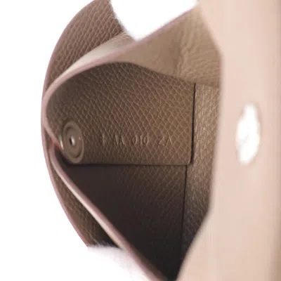 Pre-owned Hermes Brown Etoupe Gray Epsom Leather Coin Purse/coin Case () In Brown, Etoupe Gray