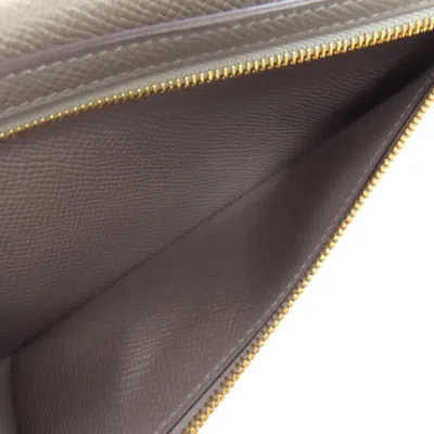 Pre-owned Hermes Etain Epsom Leather Long Wallet (bi-fold) ()