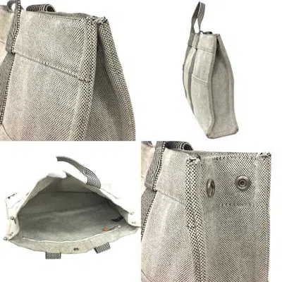 Pre-owned Hermes Gray Cotton Canvas Tote Bag ()