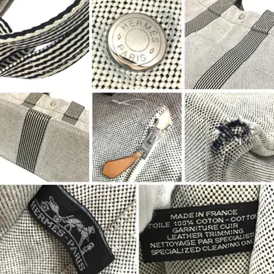 Pre-owned Hermes Gray Cotton Canvas Tote Bag ()