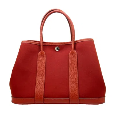Pre-owned Hermes Red Color Toile H Tote Bag ()