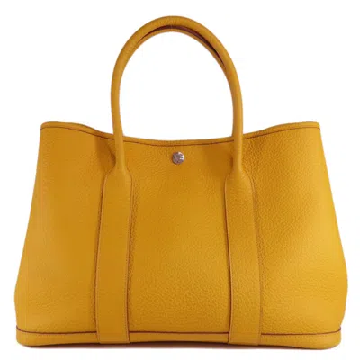 Pre-owned Hermes Yellow Country Leather Tote Bag ()