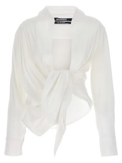 Jacquemus La Chemise Bahia Knotted Cotton Shirt