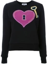 YAZBUKEY heart and key print sweatshirt,HANDWASH