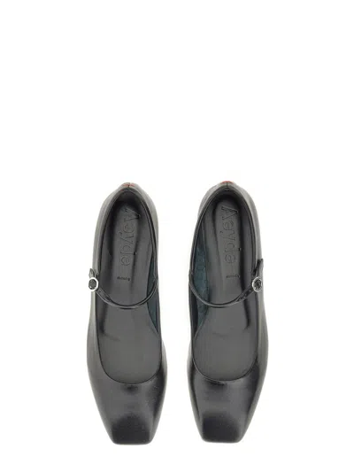 Aeyde Uma Nappa Leather Ballet Flats In Black