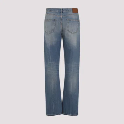 Alexander Mcqueen Mcqueen Skull Straight Leg Jeans In Blue Washed