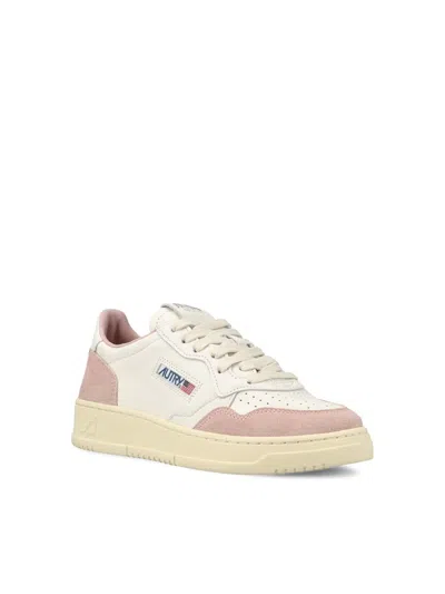 Autry Medalist Low-top Mixed Leather Sneakers In Multicolor