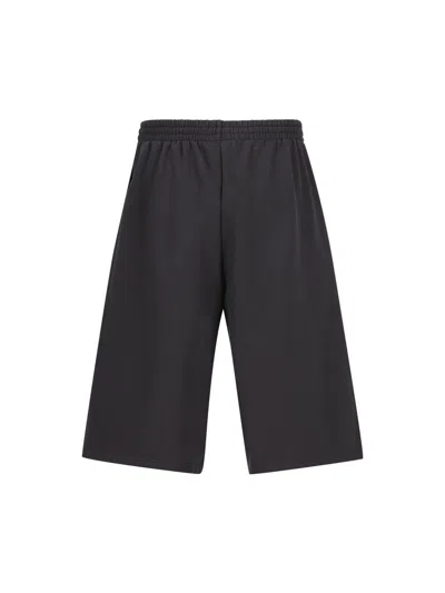 Shop Balenciaga Shorts In Washed Black/white