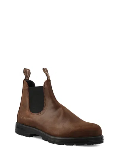 Blundstone Water-repellent Suede Ankle Boot In Dark Olive In Antique Brown & Brown