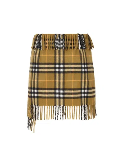 Shop Burberry Skirts In Oxide