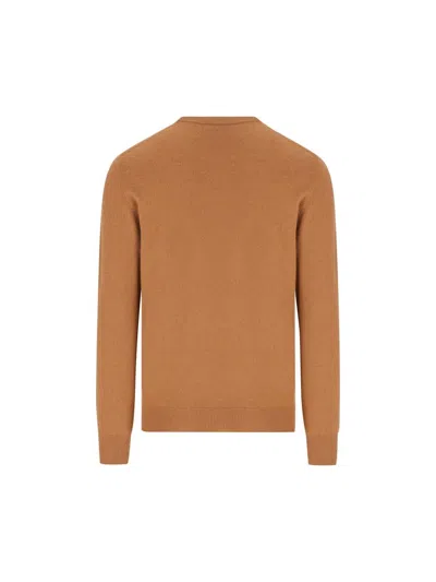 Chez Paul Ribbed Sweater In Brown