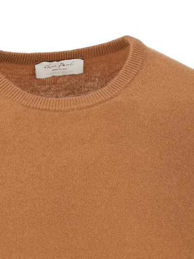 Chez Paul Ribbed Sweater In Brown