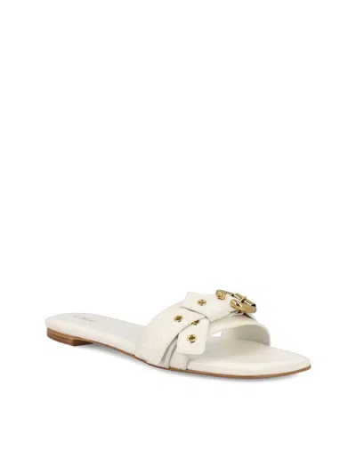 Chloé Marcie Sandals In Leather In Eggshell