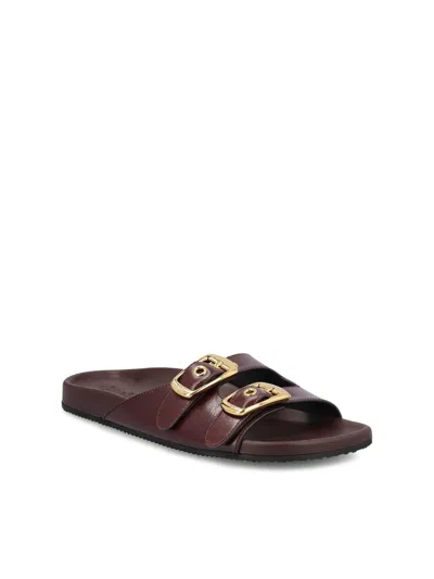 Chloé Polly Double Strap Slide Sandal In Brown
