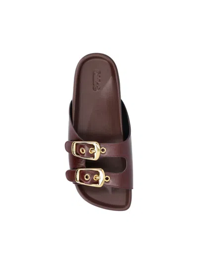 Chloé Polly Double Strap Slide Sandal In Brown