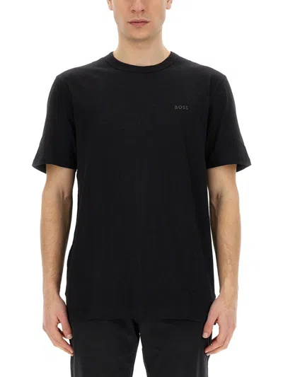 Hugo Boss Thompson Logo Cotton Jersey T-shirt In Black