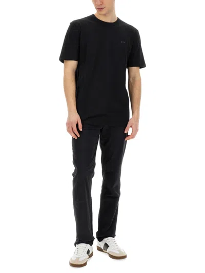 Hugo Boss Thompson Logo Cotton Jersey T-shirt In Black