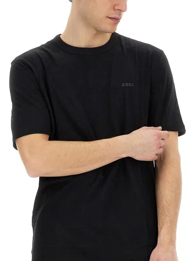 Hugo Boss Thompson Logo Cotton Jersey T-shirt In Black