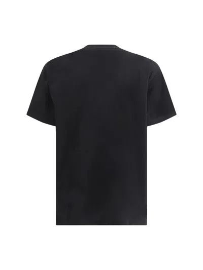 Burberry Short Sleeve Checked Crew Neck T-shirt With Chest Pocket In Black