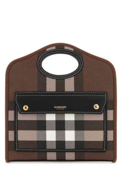 Burberry Printed E-canvas And Leather Mini Pocket Bag Handbag In Multicolor