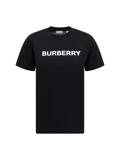 Shop Burberry Women T-shirt In Black