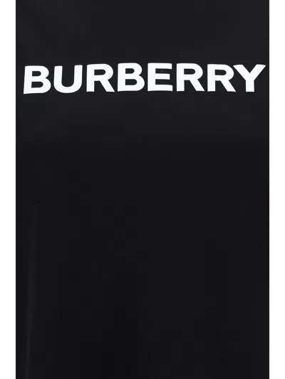 Burberry Black T-shirt With Bold Logo Design In Black