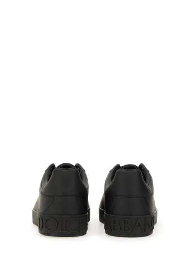 Dolce & Gabbana Portofino Leather Sneakers In White