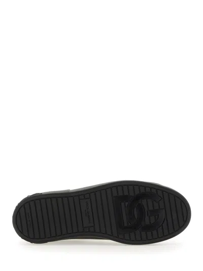 Dolce & Gabbana Portofino Leather Sneakers In White
