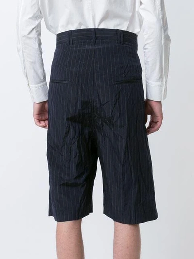 Shop Song For The Mute Pinstriped Bermuda Shorts - Blue