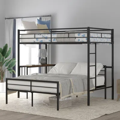 Streamdale Furniture Streamdale Twin Over Full Metal Bunk Bed With Desk