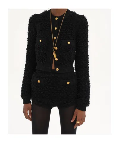 Chloé Button-front Cropped Cardigan In Black