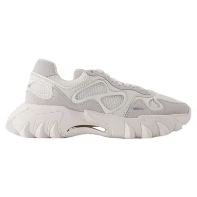 Balmain B-east Trainer In Leather, Suede And Mesh In White