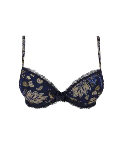 Antigel Boudoir De Filles Women's Magie Nature Padded Bra In Navy/tan In Multi