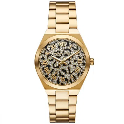 Michael Kors Women's Lennox Three-hand Gold-tone Stainless Steel Watch 37mm In Gold