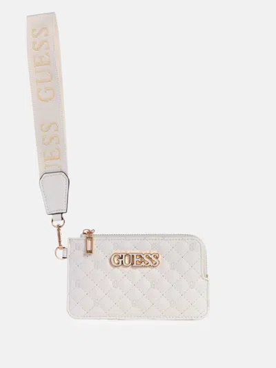 Guess Factory Lawthorn Quilted G Wristlet In White