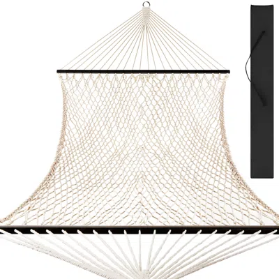 Best Choice Products 2-person Woven Cotton Rope Double Hammock For Backyard W/ Spreader Bars, Carrying Case