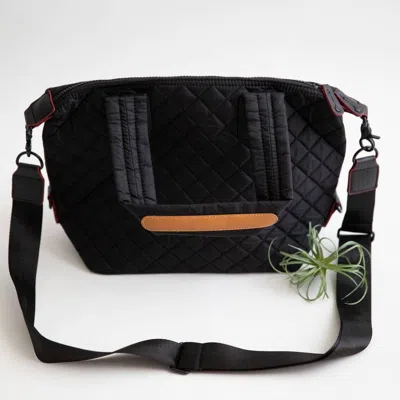 Funky Monkey Madelyn Quilted Set Pouch Crossbody Bag In Black In Black