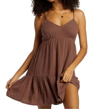 Billabong Wave After Wave 2 Tiered Cotton Gauze Babydoll Sundress In Multi