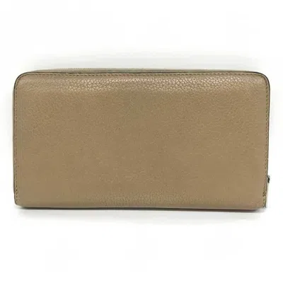 Pre-owned Celine Beige Leather Long Wallet (bi-fold) ()