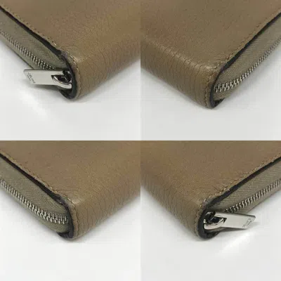 Pre-owned Celine Beige Leather Long Wallet (bi-fold) ()