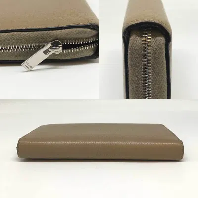 Pre-owned Celine Beige Leather Long Wallet (bi-fold) ()