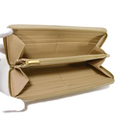 Pre-owned Celine Beige Leather Long Wallet (bi-fold) ()